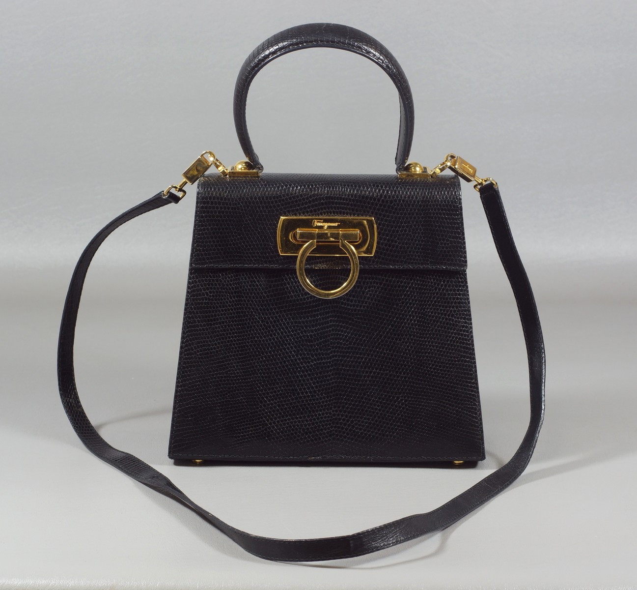 Appraisal: Ferragamo Lizard Skin Shoulder or Hand Bag with original box