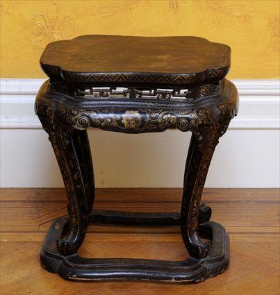 Appraisal: CHINESE LACQUER LOW TABLE The raised lobed top over conforming