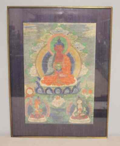 Appraisal: Framed Antique Tibetan Thanka From an East St NYC estate