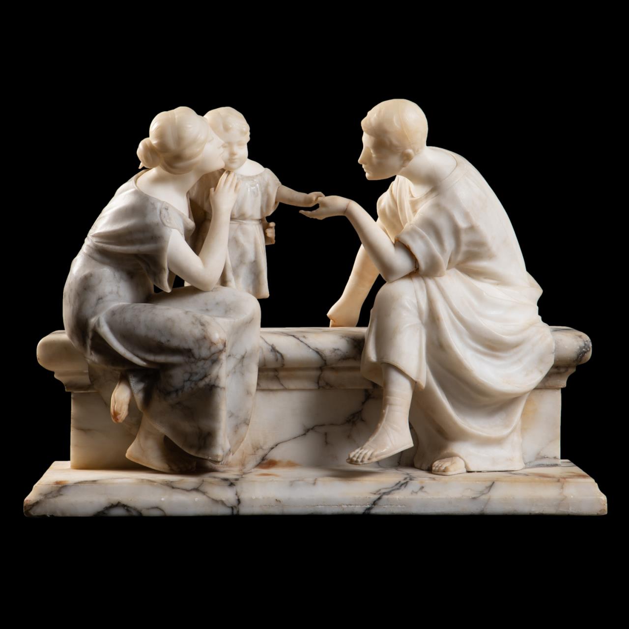 Appraisal: GUGLIELMO PUGI ROMAN FAMILY ALABASTER SCULPTURE Guglielmo Pugi Italian -