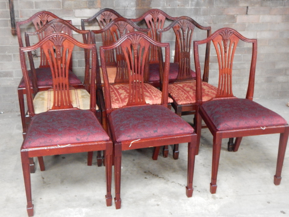 Appraisal: A set of ten thC mahogany Hepplewhite style shield back