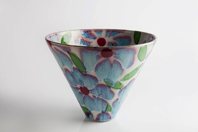 Appraisal: Dartington PotteryBowldecorated with flower head motifsimpressed pottery seal and painted