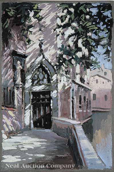 Appraisal: Continental School early th c A Venetian Terrace gouache on