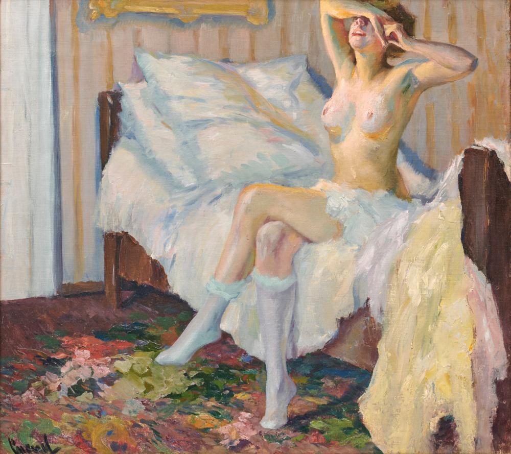 Appraisal: EDWARD ALFRED CUCUEL American - Das Erwachen The Awakening oil