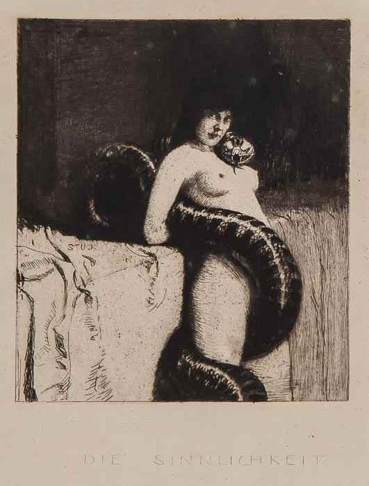 Appraisal: Franz von Stuck - Die Sinnlichkeit etching on thick wove