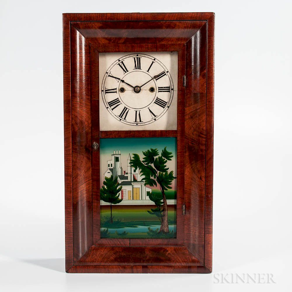 Appraisal: Henry Terry Miniature Mahogany Ogee Shelf Clock Henry Terry Miniature