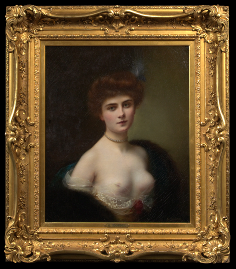 Appraisal: Henri Rondel French - Portrait of a Red Haired Beauty