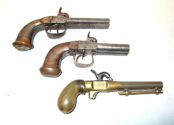 Appraisal: A lot of three percussion pistols Including two th century