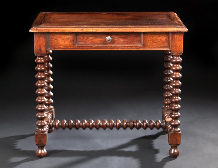 Appraisal: English Oak Side Table late th century the banded rectangular