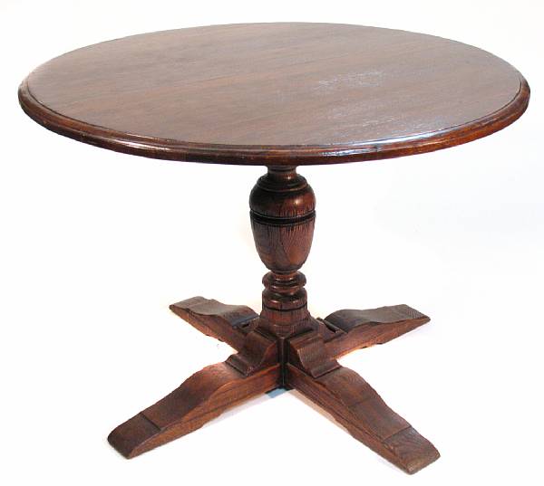 Appraisal: A Baroque style oak pedestal table height in diameter in