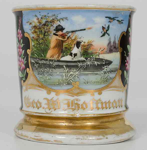 Appraisal: Hunter's Occupational Shaving Mug Porcelain with polychrome painted scene of