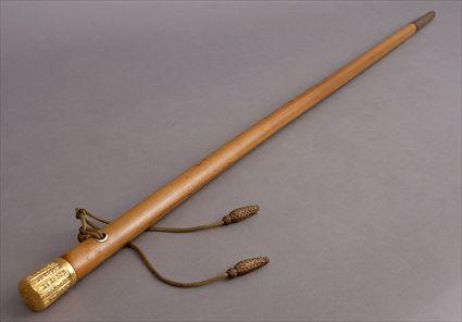 Appraisal: GEORGE III MONOGRAMMED GOLD-HANDLED WALKING STICK Paul Barbot London the