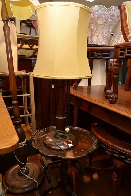 Appraisal: JACOBEAN STYLE STANDARD LAMP WITH SHADE AND A SIMILAR DESK