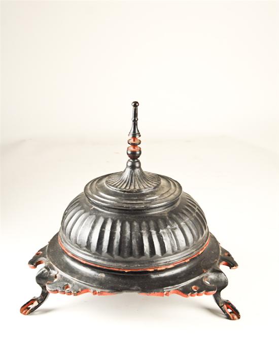 Appraisal: A Burmese Black Lacquer Covered Food Container for Offering on