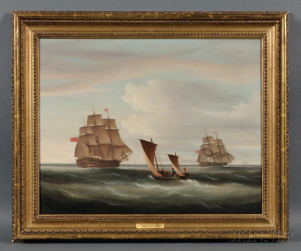 Appraisal: Possibly Thomas Buttersworth Jr British - Frigate and Man-O-War of