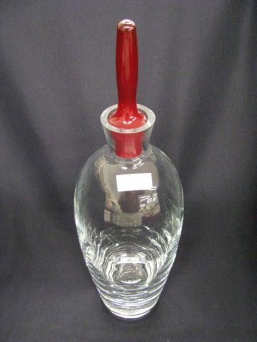 Appraisal: Art Glass Decanter clear with red stopper