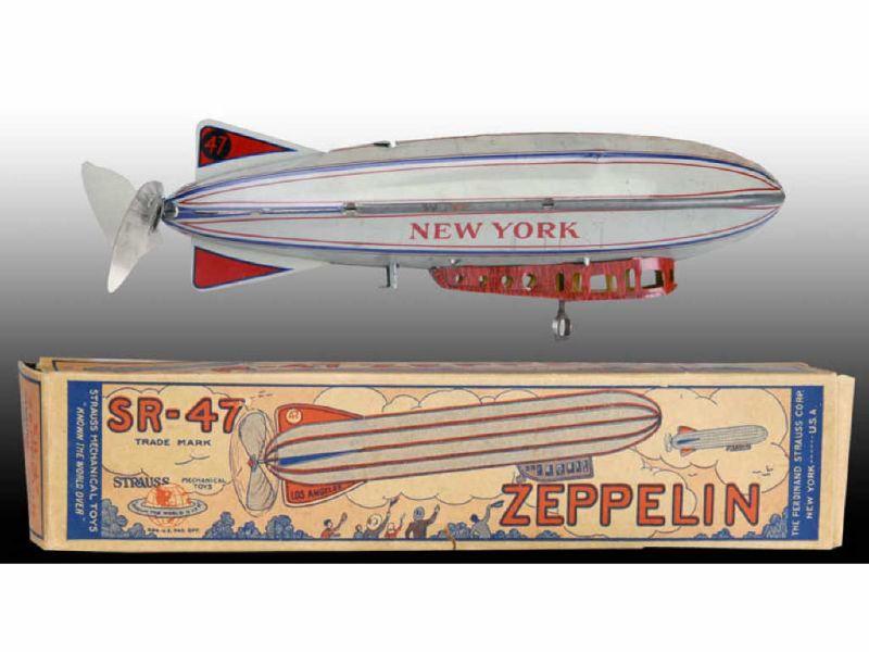 Appraisal: Strauss Tin Wind-Up New York SR- Zeppelin Toy wi Description