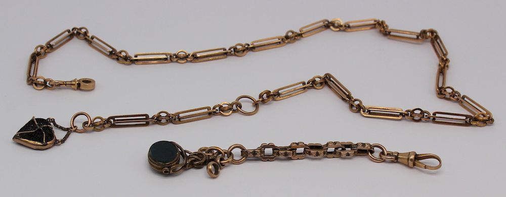 Appraisal: JEWELRY kt Gold Victorian Fob Grouping Includes a kt gold