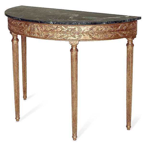 Appraisal: A George III style giltwood console table The marble top