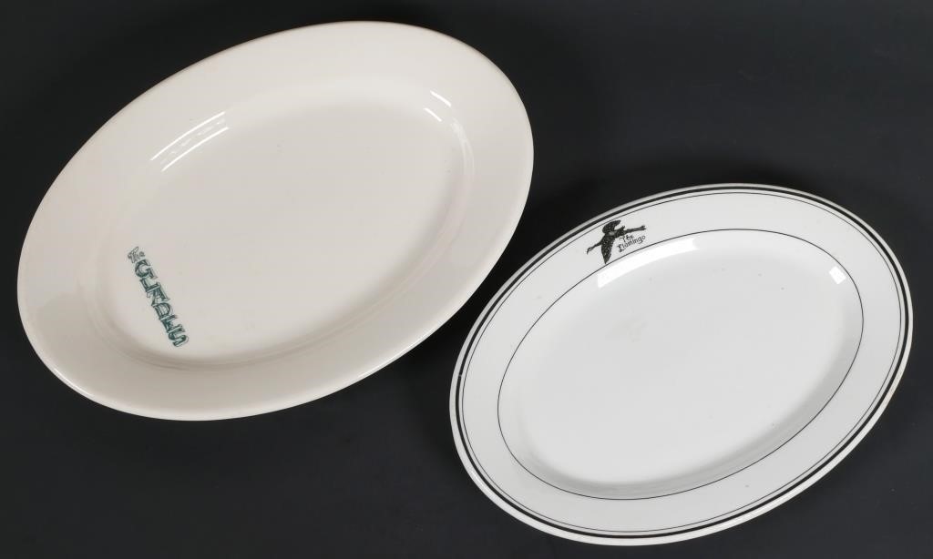 Appraisal: Two oval hotelware plates from Miami Beach Florida hotels The