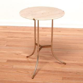 Appraisal: Cedric Hartman side table Cedric Hartman side table c travertine