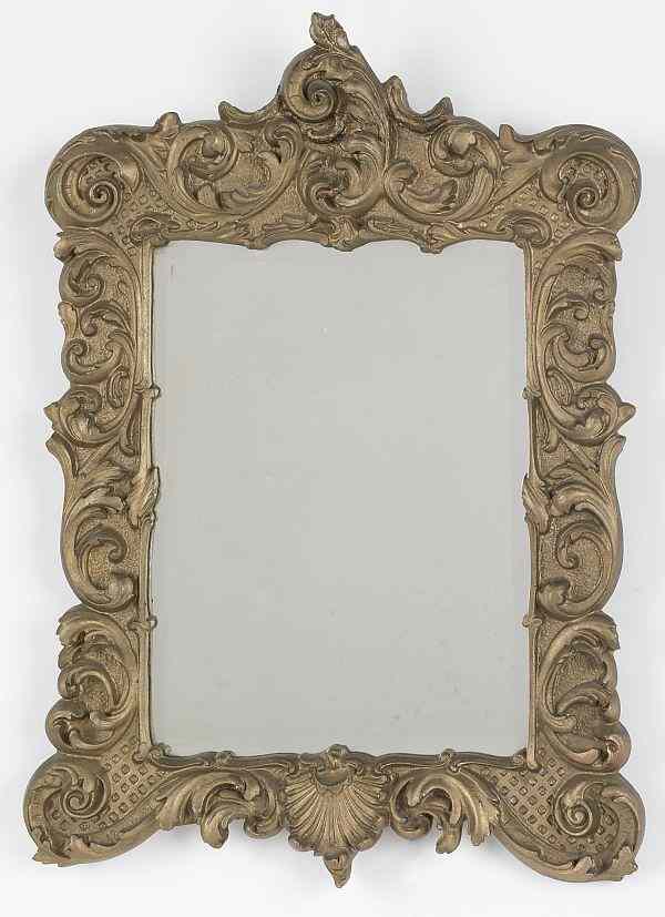 Appraisal: Continental carved giltwood mirror th c h w