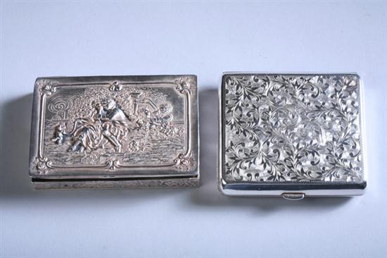 Appraisal: TWO CONTINENTAL SILVER BOXES One silver standard th century the