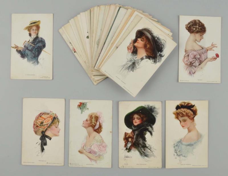 Appraisal: Lot of Harrison Fisher Postcards This lot has minor to