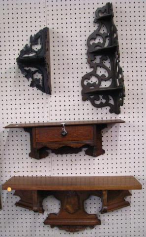 Appraisal: Group of Four Antique Wall Shelves including two Victorian types