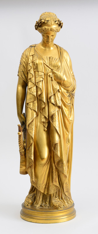 Appraisal: JEAN-BAPTISTE AUGUSTE CL SINGER - SAPHO Gilt-bronze signed 'J Clesinger'