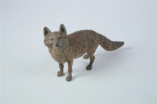 Appraisal: BRONZE FOX ATTRIBUTED TO FRANZ BERGMANN AUSTRIA AMERICA - Unsigned