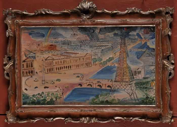 Appraisal: EUROPEAN SCHOOL VIEW OF PARIS Oil on canvas x in