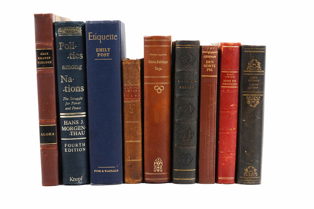 Appraisal: A Collection of Leather-Bound Books A Collection of Leather-Bound Books