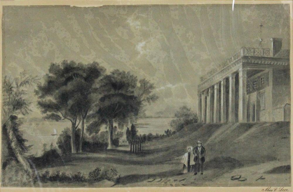 Appraisal: ALICE C LOVE AMERICAN TH CENTURY MOUNT VERNON Charcoal on