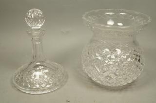 Appraisal: pc WATERFORD CRYSTAL Stoppered decanter with fa pc WATERFORD CRYSTAL