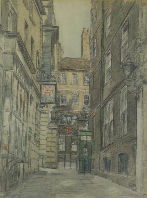 Appraisal: AMY JOSEPH BROWN INK AND WASH DRAWINGS Pair of street