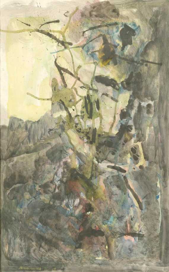 Appraisal: MIHA LOVITCH BATTA Born in Pancevo Composition Gouache Signed Miha