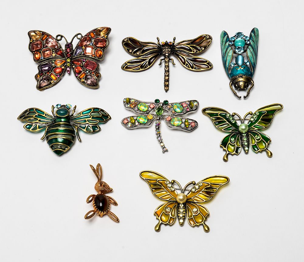 Appraisal: Costume Butterfly Dragonfly Insect Brooches Group of costume jewelry insect