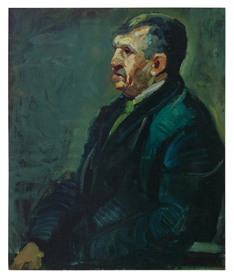 Appraisal: GEORGE LUKS The Landlord Oil on canvas circa x mm