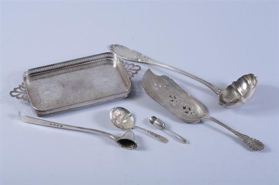 Appraisal: SIX PIECES STERLING SILVER AND SILVER PLATE Wood Hughes coin