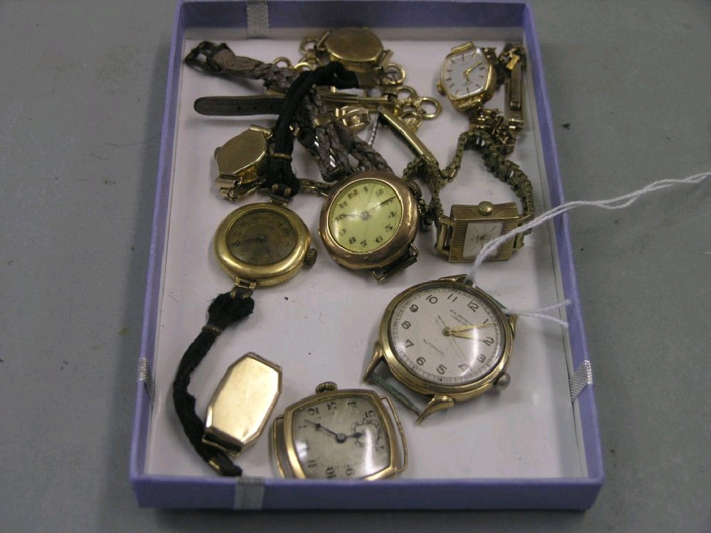 Appraisal: A collection of eight lady's gold wristwatches various dates and