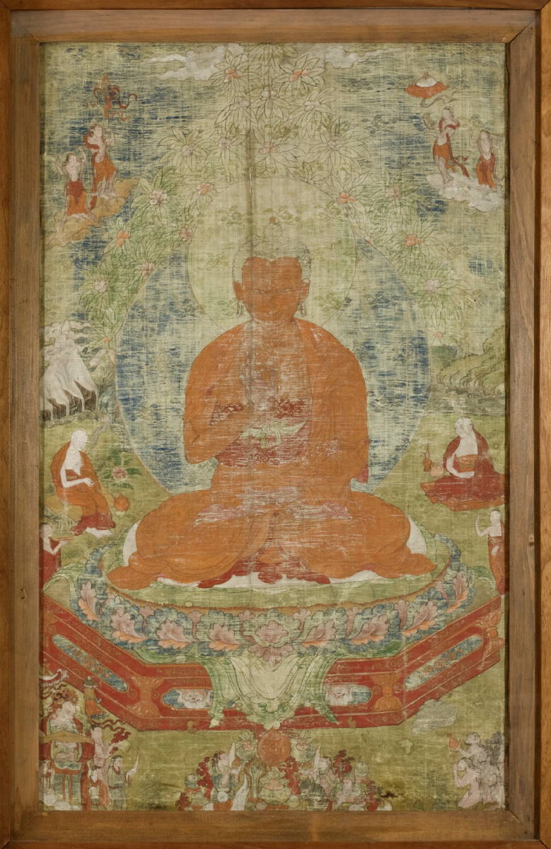 Appraisal: TIBETAN TONKA PANEL Frame x inches