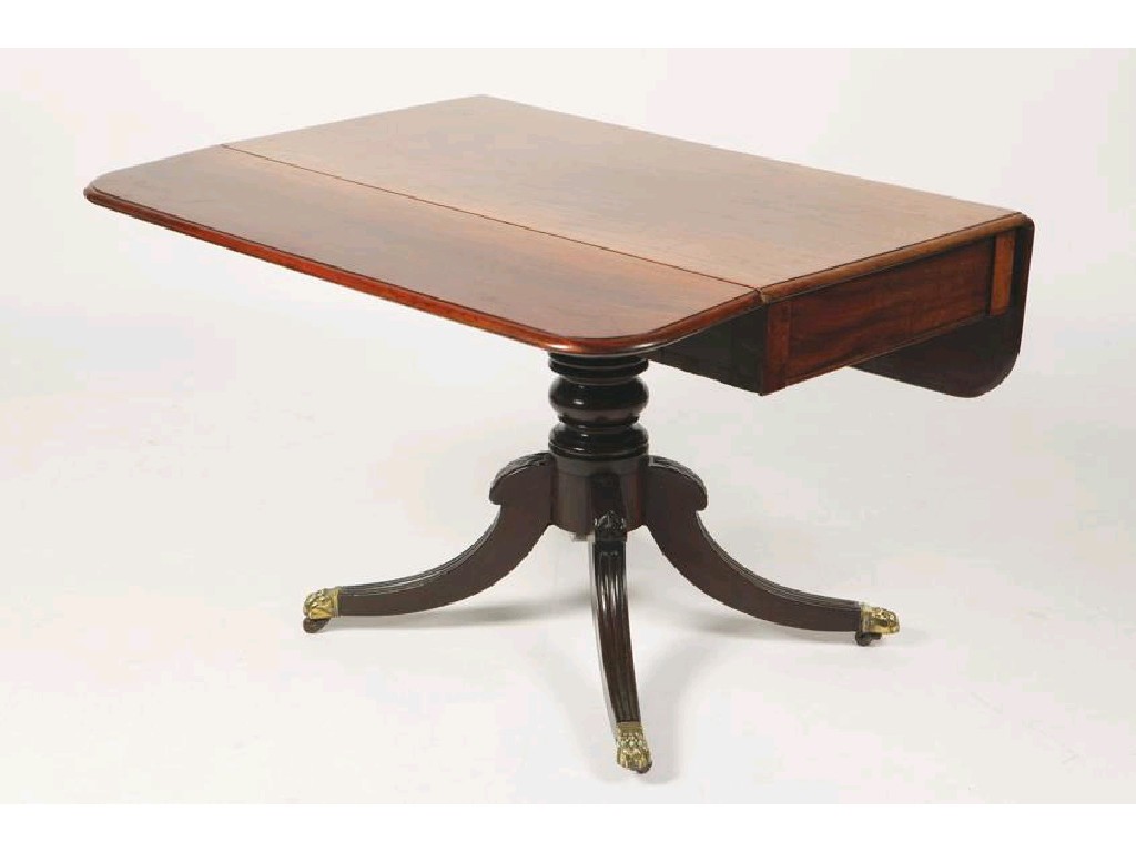 Appraisal: A REGENCY MAHOGANY BREAKFAST TABLE the rectangular top with flaps