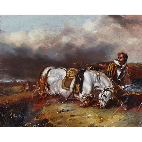 Appraisal: Follower of Philips Wouwerman - THE FALLEN CAVALIER Dutch Oil