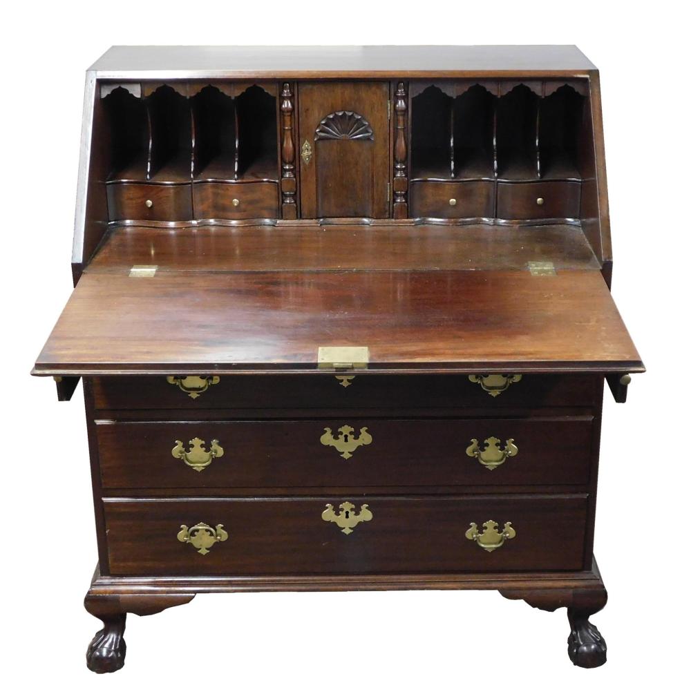 Appraisal: Nathan Margolis Hartford CT slant lid desk in the Philadelphia