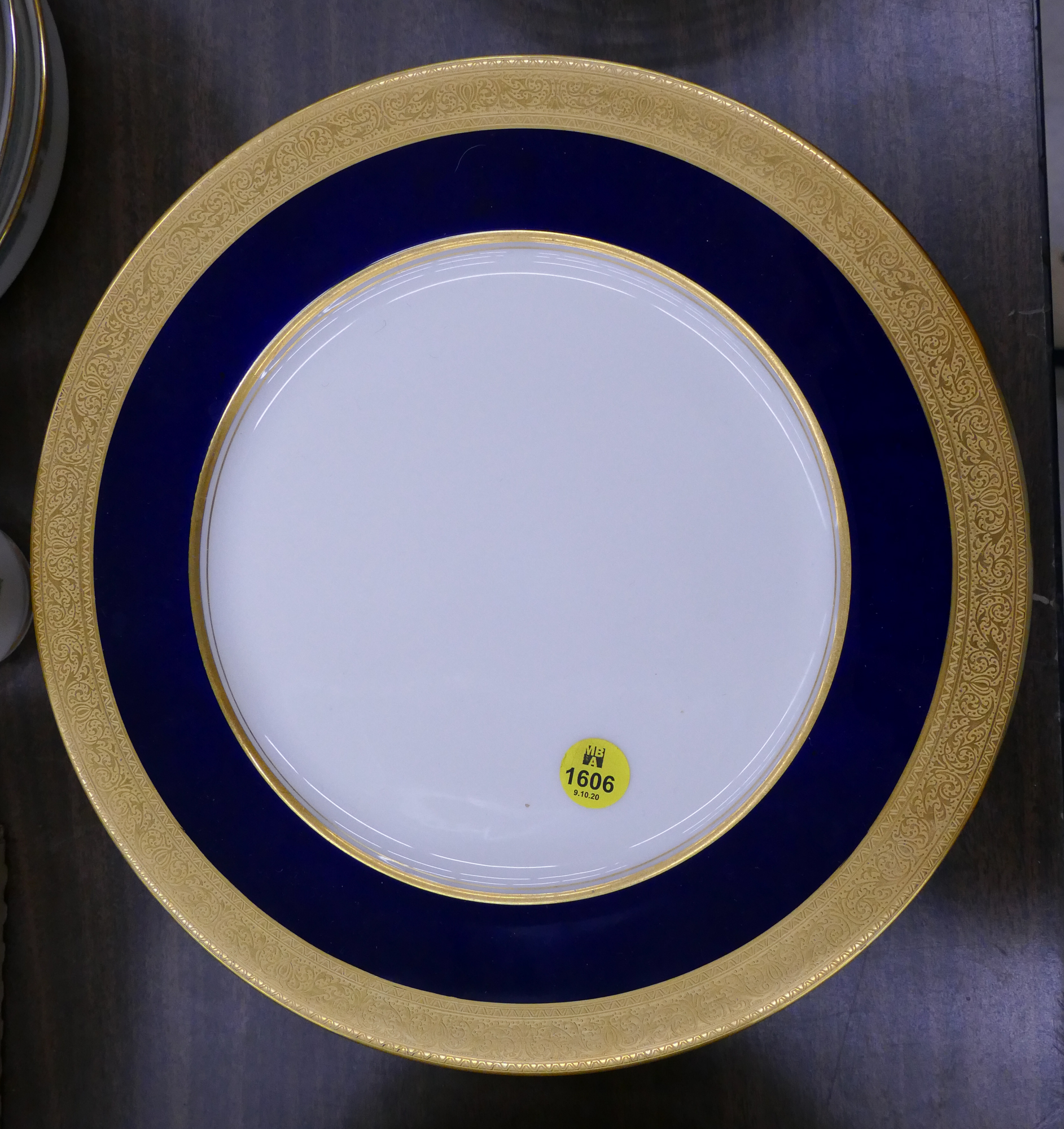 Appraisal: Set pc Lenox Gilt Cobalt Rim Dinner Plates- ''