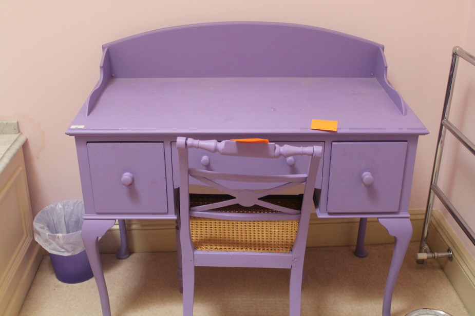 Appraisal: A purple painted wash stand or dressing table and matching