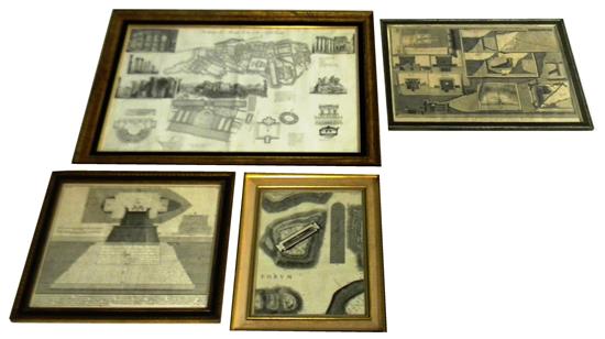 Appraisal: Four assorted prints by Piranesi and Rossini two Piranesi engravings