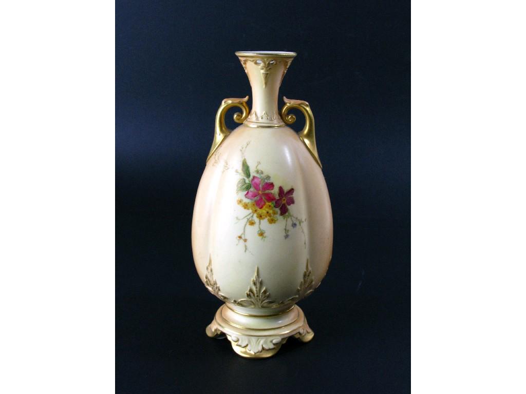 Appraisal: A Royal Worcester shaped Vase decorated flowers with gilt detail