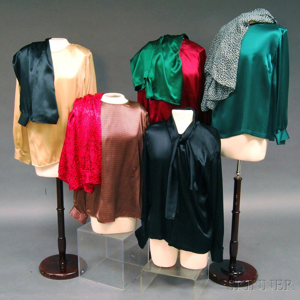 Appraisal: Ten Silk and Silk Chiffon Lady's Blouses all approximate size